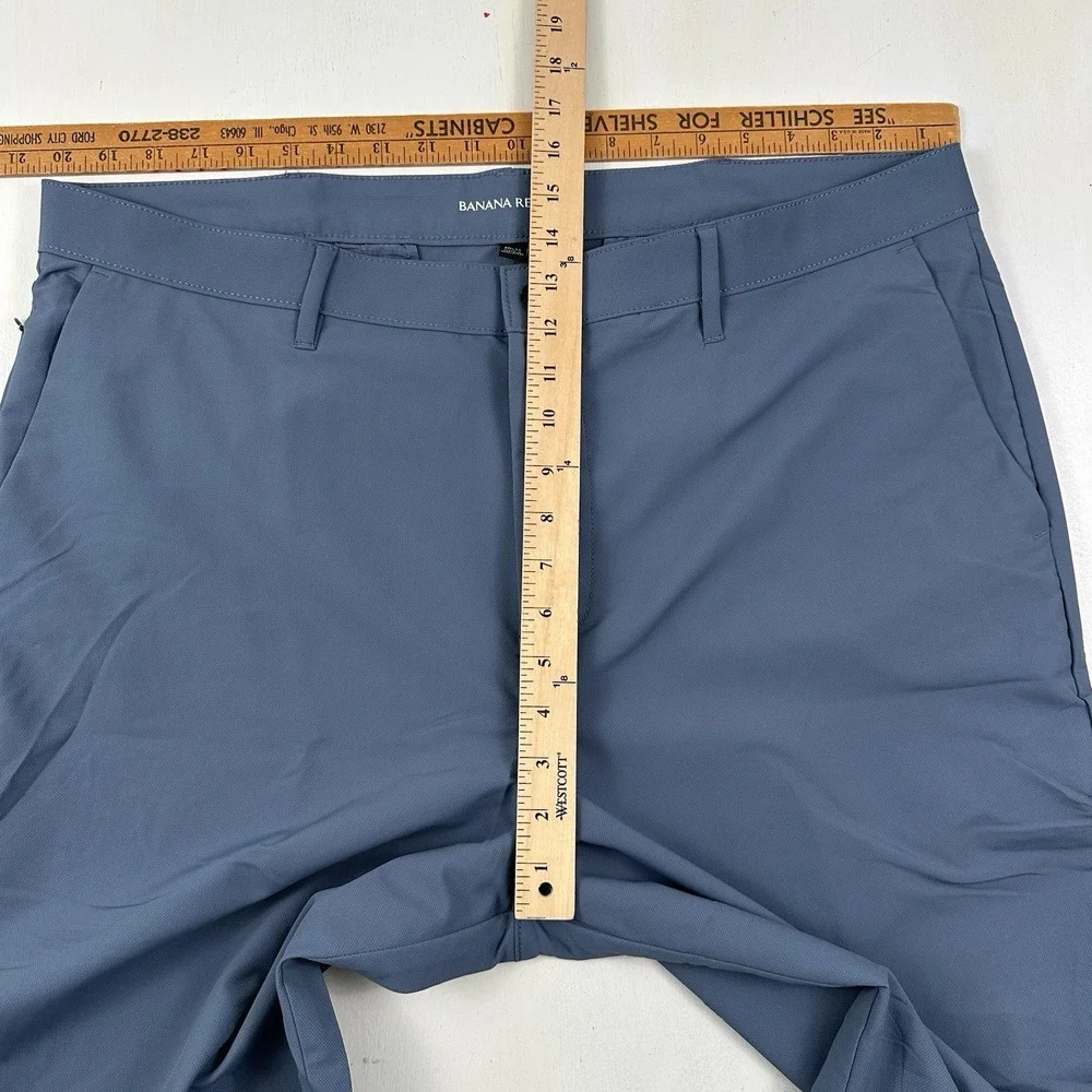 Banana‎ Republic Performance Tech Pants Men 40x34 Blue Gray Travel Golf Chino